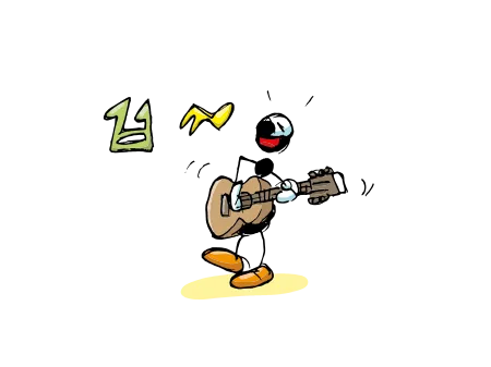 La cicala canta con la chitarra — disegno di Fabio Vettori